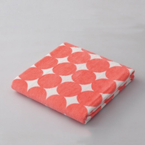 幾何系列浴巾 櫻桃粉